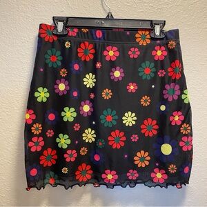 Floral Black Skirt